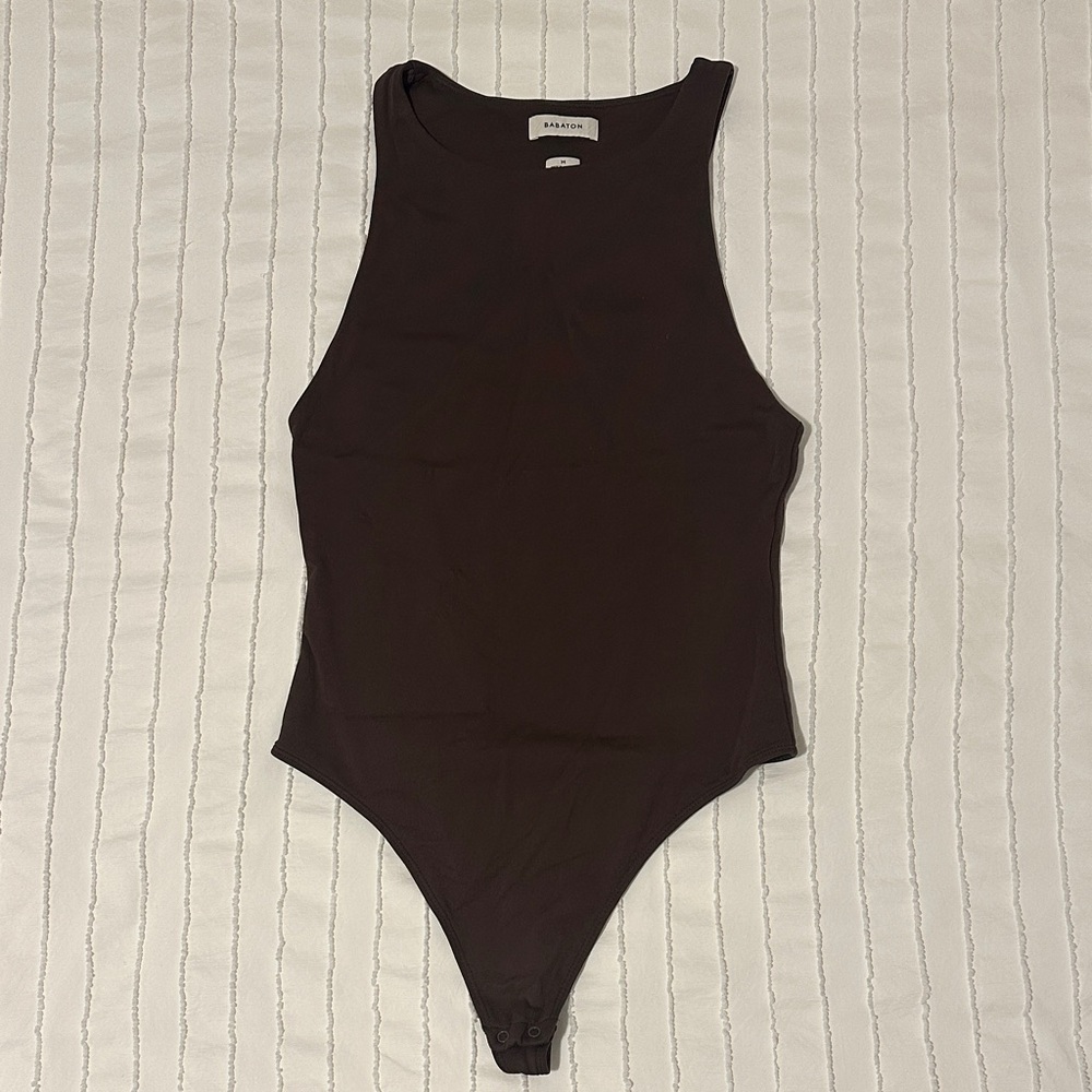 Medium High Neck Chocolate Brown Bodysuit